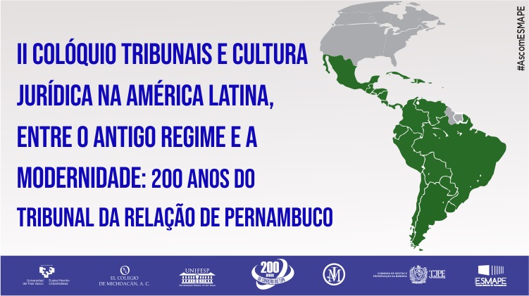 Arte do II Colóquio tribunais e cultura jurídica na América Latina com o título na cor roxa