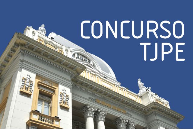 Imagem do Palácio da Justiça com a expressão "Concurso TJPE"