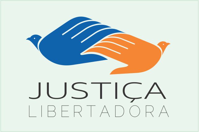 Marca do Justiça Libertadora, que mostram dois pássaros em formato de mão que se apertam