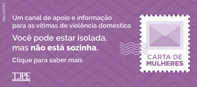 Arte na cor lilás com símbolo do projeto Carta de Mulheres. Você pode estar isolada, mas não está sozinha!