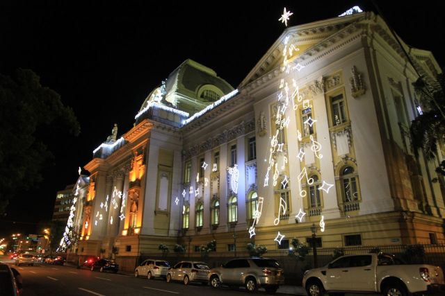 Palácio da Justiça com iluminação natalina de 2014