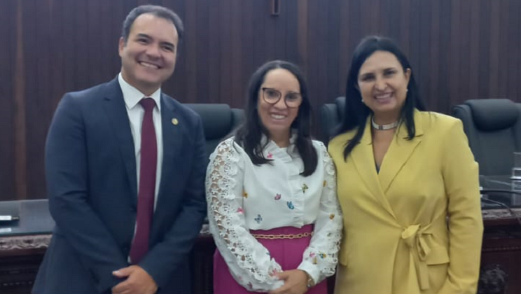 Na foto, a desembargadora Daisy Andrade está entre o conselheiro Marcio Luiz Coelho de Freitas e a conselheira Salise Monteiro Sanchotene