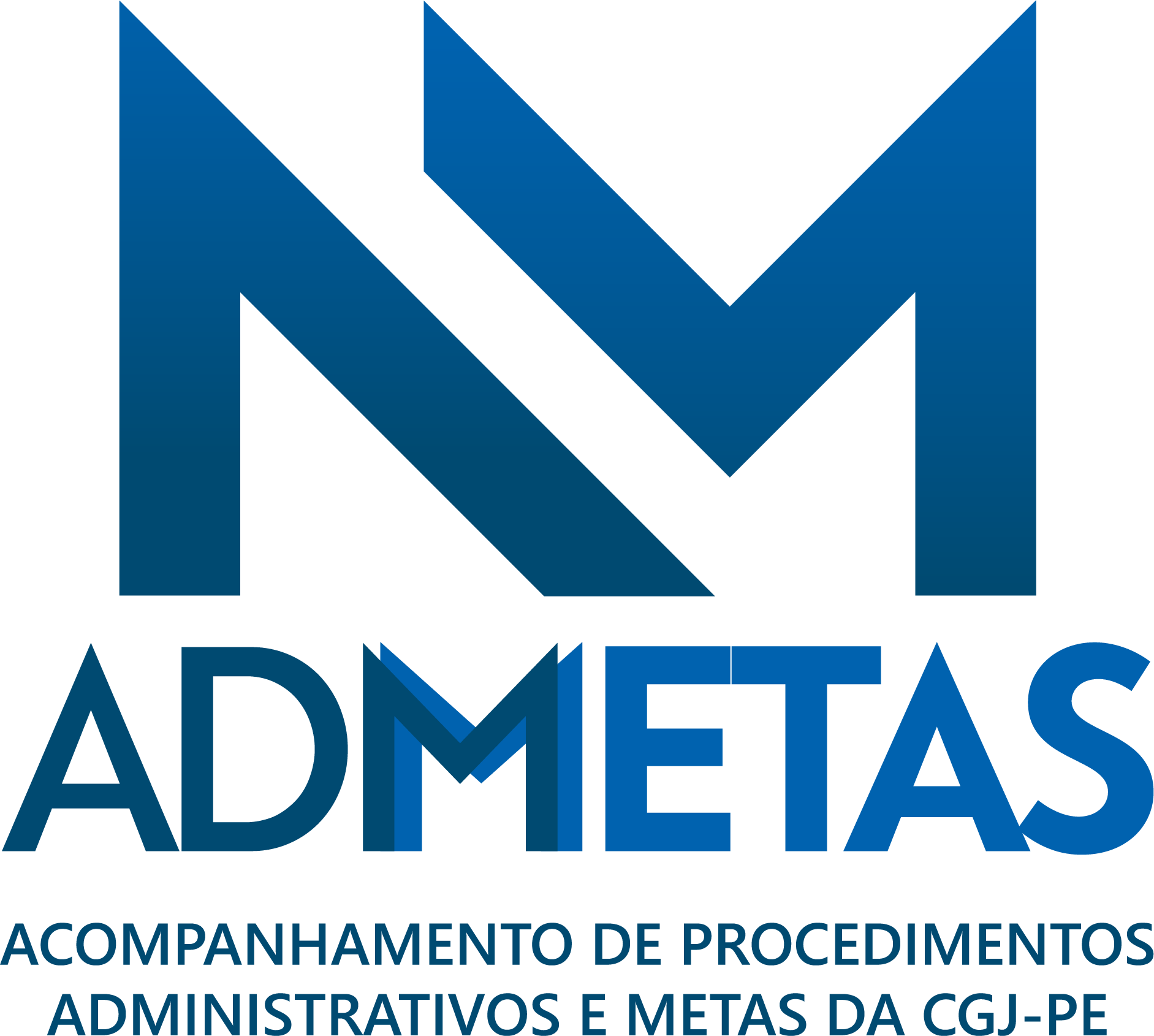 Logomarca do programa ADMetas em azul com o nome do sistema