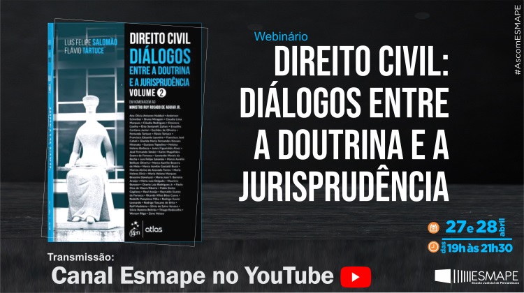 Cartaz de divulgação do webinário “Direito Civil: diálogos entre a doutrina e a jurisprudência”