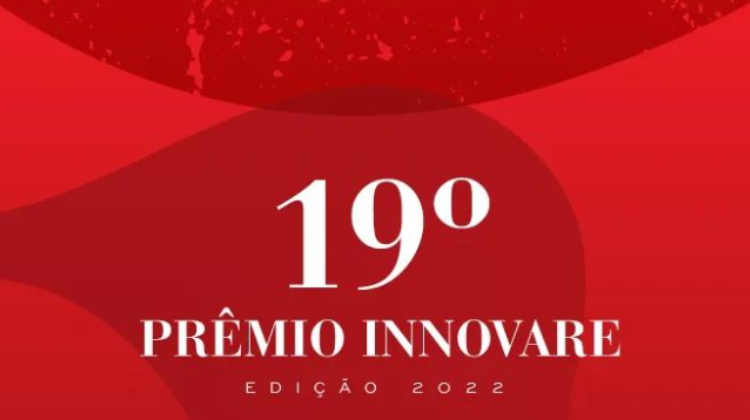 Na imagem de fundo vermelho está escrito 19º Prêmio Innovare - Edição 2022