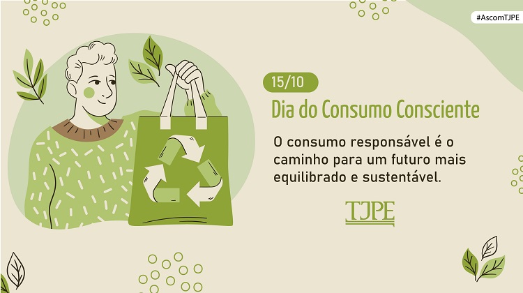 15 de outubro: Dia do Consumo Consciente - uma pessoa segurando uma sacola retornável