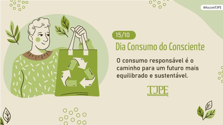 15 de outubro: Dia do Consumo Consciente - uma pessoa segurando uma sacola retornável